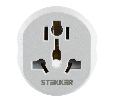 Адаптер-переходник для евровилки с/з, ультраплоский, STEKKER ADP16-06-20W , 250В, 16A, IP20,белый