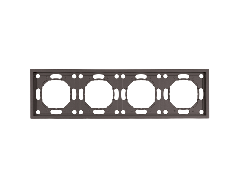 Рамка STEKKER, PFR00-5004-09 4-местная, серия Эмили, антрацит, soft touch