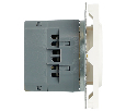 Розетка 1-местная з/ш с/з 16А + USB + Type C (механизм), Stekker, 250В, 20W, серия Эмили, белый фарфор, soft-touch, RST16-5119-01