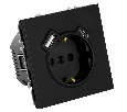 Розетка 1-местная з/ш с/з 16А + USB + Type C (механизм), Stekker, 250В, 20W, серия Эмили, черный уголь, soft-touch, RST16-5119-05