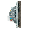 Розетка TV + компьютерная RJ-45 (механизм), STEKKER, серия Эмили, RST00-5106-09, антрацит, soft touch