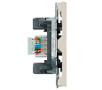 Розетка компьютерная 1-местная RJ-45 (механизм), серия Эмили, RST00-5117-08, кашемир, soft touch