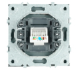 Розетка компьютерная 1-местная RJ-45 (механизм), STEKKER, серия Эмили, RST00-5117-09, антрацит, soft touch