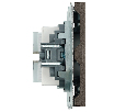 Розетка компьютерная 2-местная RJ-45 (механизм), STEKKER, серия Эмили, RST00-5111-09, антрацит, soft touch