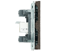 Розетка компьютерная 2-местная RJ-45 (механизм), STEKKER, серия Эмили, RST00-5111-09, антрацит, soft touch