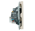 Розетка TV + компьютерная RJ-45 (механизм), STEKKER, серия Эмили, RST00-5106-08, кашемир, soft touch