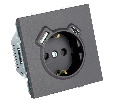Розетка 1-местная з/ш с/з 16А + USB + Type C (механизм), Stekker, 250В, 20W, серия Эмили, платиново-серый, soft-touch, RST16-5119-10