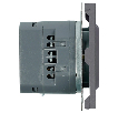 Розетка 1-местная з/ш с/з 16А + USB + Type C (механизм), Stekker, 250В, 20W, серия Эмили, платиново-серый, soft-touch, RST16-5119-10