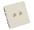 Розетка компьютерная 2-местная RJ-45 (механизм), STEKKER, серия Эмили, RST00-5111-08, кашемир, soft touch