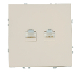 Розетка компьютерная 2-местная RJ-45 (механизм), STEKKER, серия Эмили, RST00-5111-08, кашемир, soft touch