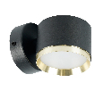 Светильник  настенный Feron HL4598  Barrel DUET 12W, 230V,GX53, черный + золото IP20