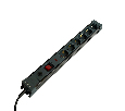 Сетевой фильтр 6-местный с/з STEKKER 3x1мм2, 3 м, 250В, 16А, серия Techno, HM22-61-03, черный
