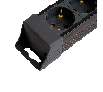 Сетевой фильтр 6-местный с/з STEKKER 3x1мм2, 3 м, 250В, 16А, серия Techno, HM22-61-03, черный