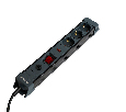 Сетевой фильтр 3-местный с/з STEKKER 3x1мм2, 3 м, 250В, 16А, серия Techno, HM22-31-03, черный