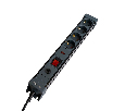 Сетевой фильтр 4-местный с/з STEKKER 3x1мм2, 3 м, 250В, 16А, серия Techno, HM22-41-03, черный
