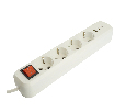 Удлинитель 4-местный с/з с выключ. STEKKER HM071-41-05 3x1мм2, 5м, 250В, 16А, 1USB+2C, 2.4A, сер Home, белый