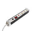 Сетевой фильтр 3-местный с/з STEKKER 3x1мм2, 5 м, 250В, 16А, серия Techno, HM22-31-05, белый