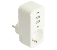 Сетевой фильтр 1-местный с/з STEKKER 250В, 16А,  2USB+1Type-C 2,4 A, серия Nova, HM81-11-1, белый