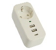 Сетевой фильтр 1-местный с/з STEKKER 250В, 16А,  2USB+1Type-C 2,4 A, серия Nova, HM81-11-1, белый