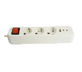 Удлинитель 3-местный с/з с выключ. STEKKER HM071-31-05 3x1мм2, 5м, 250В, 16А, 1USB+2C, 2.4A, сер Home, белый