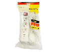 Удлинитель 3-местный с/з с выключ. STEKKER HM071-31-05 3x1мм2, 5м, 250В, 16А, 1USB+2C, 2.4A, сер Home, белый
