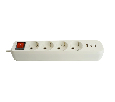 Удлинитель 4-местный с/з с выключ. STEKKER HM071-41-02 3x1мм2, 2м, 250В, 16А, 1USB+2C, 2.4A, сер Home, белый