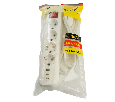 Удлинитель 4-местный с/з с выключ. STEKKER HM071-41-02 3x1мм2, 2м, 250В, 16А, 1USB+2C, 2.4A, сер Home, белый