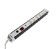 Сетевой фильтр 6-местный с/з STEKKER 3x1мм2, 1,8 м, 250В, 16А, серия Techno, HM22-61-02, белый