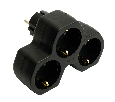Разветвитель сетевой 3-местный с/з STEKKER ADP16-13-21, 250V,16A, ABS огнеустойчивый пластик, черный