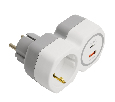 Разветвитель сетевой на 1 выход с/з STEKKER 250В, 16А, USB A+ Type C, 2,4А, PD, белый/серый, ADP16-16-20