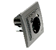 Розетка 1-местная с/з STEKKER, PST16-9016-03, 250В, 16А с USB+ type C, серия Эрна, черный