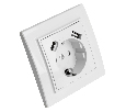 Розетка 1-местная STEKKER, PST16-9016-01, 250В, 2.1А с USB+ type C, серия Эрна, белый