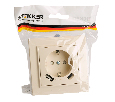 Розетка 1-местная с/з STEKKER, PST16-9016-02, 250В, 16А с USB+ type C, серия Эрна, слоновая кость