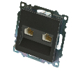 Розетка компьютерная 2-местная RJ-45 (механизм) STEKKER GLS00-7109-06 , серия Катрин, графит