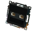 Розетка компьютерная 2-местная RJ-45 (механизм) ,STEKKER ,GLS00-7109-05, серия Катрин, черный