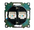 Розетка компьютерная 2-местная RJ-45 (механизм) ,STEKKER ,GLS00-7109-05, серия Катрин, черный