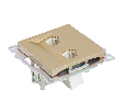 Розетка компьютерная 2-местная RJ-45 (механизм) STEKKER GLS00-7109-08, серия Катрин, золото