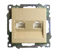 Розетка компьютерная 2-местная RJ-45 (механизм) STEKKER GLS00-7109-08, серия Катрин, золото