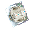 Розетка компьютерная 2-местная RJ-45 (механизм) STEKKER GLS00-7109-08, серия Катрин, золото