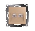 Розетка компьютерная 2-местная RJ-45 (механизм) STEKKER GLS00-7109-08, серия Катрин, золото