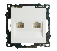 Розетка компьютерная 2-местная RJ-45 (механизм) STEKKER GLS00-7109-01 , серия Катрин, белый
