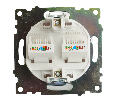 Розетка компьютерная 2-местная RJ-45 (механизм) STEKKER GLS00-7109-01 , серия Катрин, белый