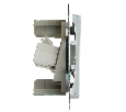 Розетка компьютерная 2-местная RJ-45 (механизм) STEKKER GLS00-7109-03 , серия Катрин, серебро