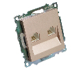 Розетка компьютерная 2-местная RJ-45 (механизм) STEKKER GLS00-7109-02, серия Катрин, шампань