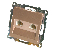 Розетка компьютерная 2-местная RJ-45 (механизм) STEKKER GLS00-7109-02, серия Катрин, шампань