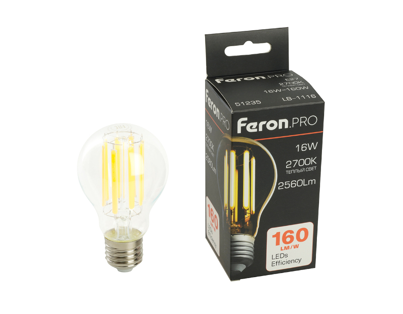 Лампа светодиодная Feron.PRO LB-1116 Шар E27 2560LM 16W 175-265V 2700K