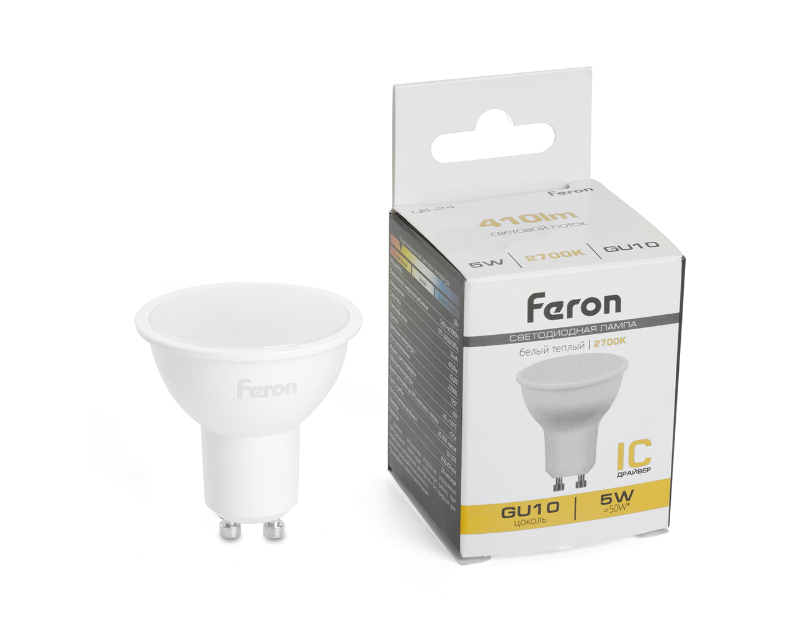 Лампа светодиодная Feron LB-24 MR16 GU10 5W 175-265V 2700K