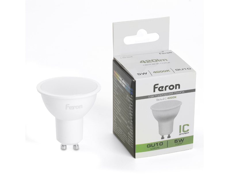 Лампа светодиодная Feron LB-24 MR16 GU10 5W 175-265V 4000K