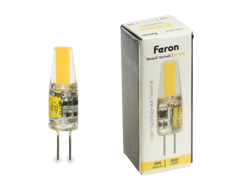 Лампа светодиодная Feron LB-424 G4 3W 12V 2700K