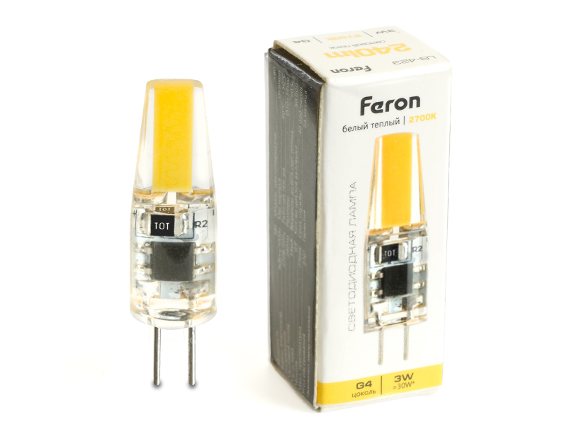 Лампа светодиодная Feron LB-423 G4 3W 230V 2700K